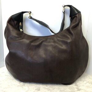 India Hicks Isabella Brown Leather Hobo Shoulder Bag Purse